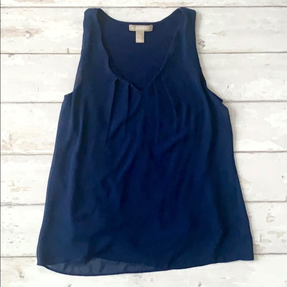 Women’s S/M Navy Blue Banana Republic Blouse Top Sleeveless Shirt Size Small